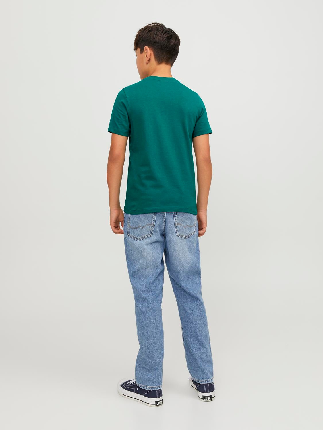 Jack & Jones T-shirt X-mas Para meninos -Alpine Green - 12247649