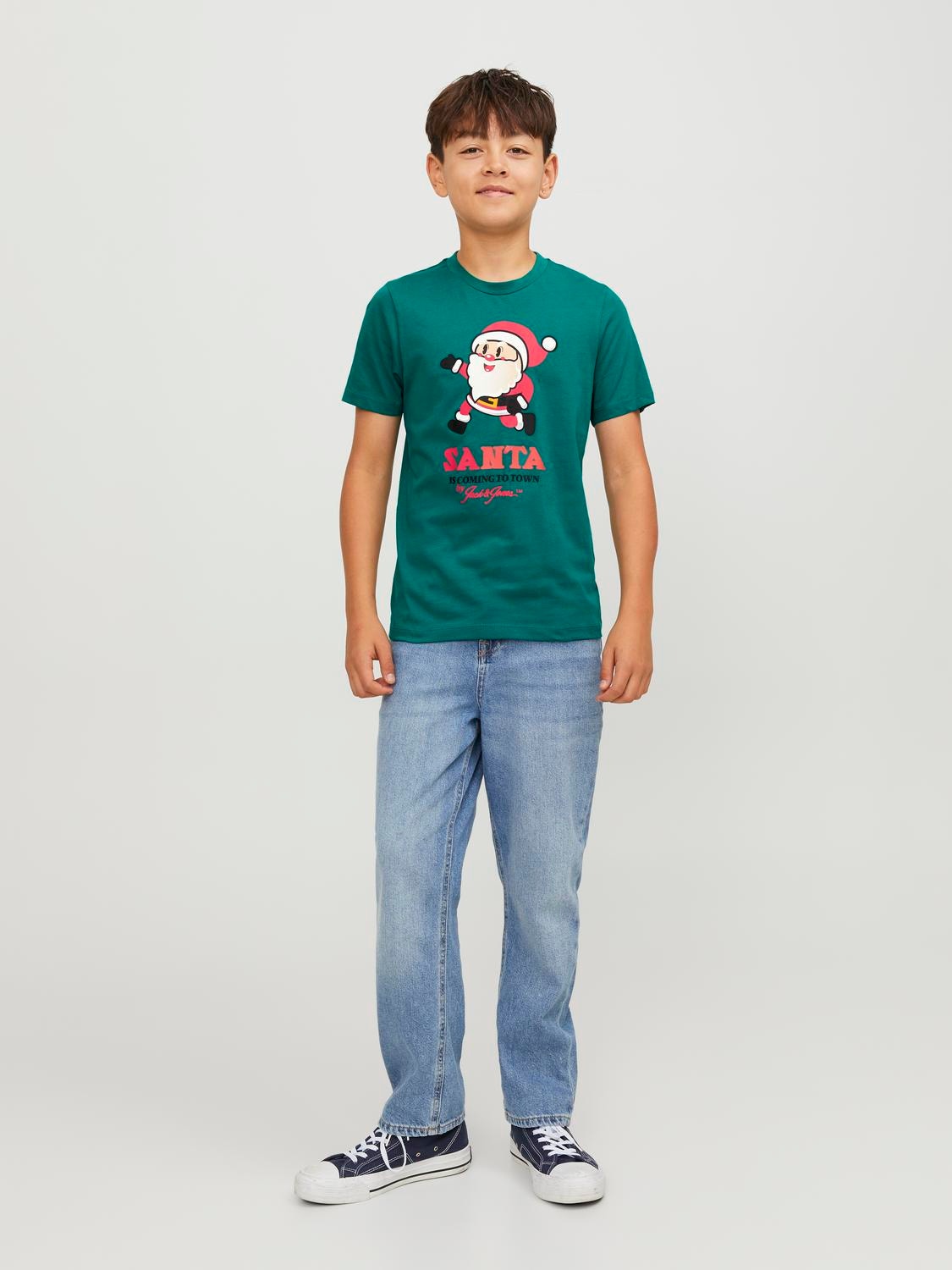 Jack & Jones X-mas T-shirt For boys -Alpine Green - 12247649