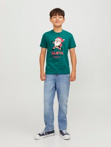 Jack & Jones X-mas T-shirt Til drenge -Alpine Green - 12247649