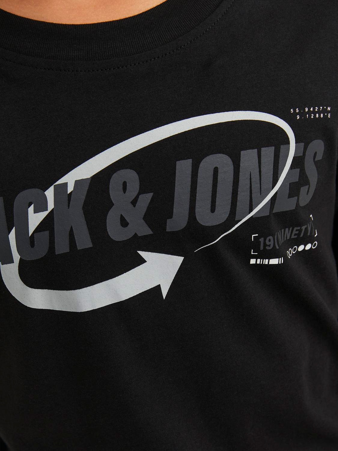 Jack & Jones Logo T-shirt For boys -Black - 12247650