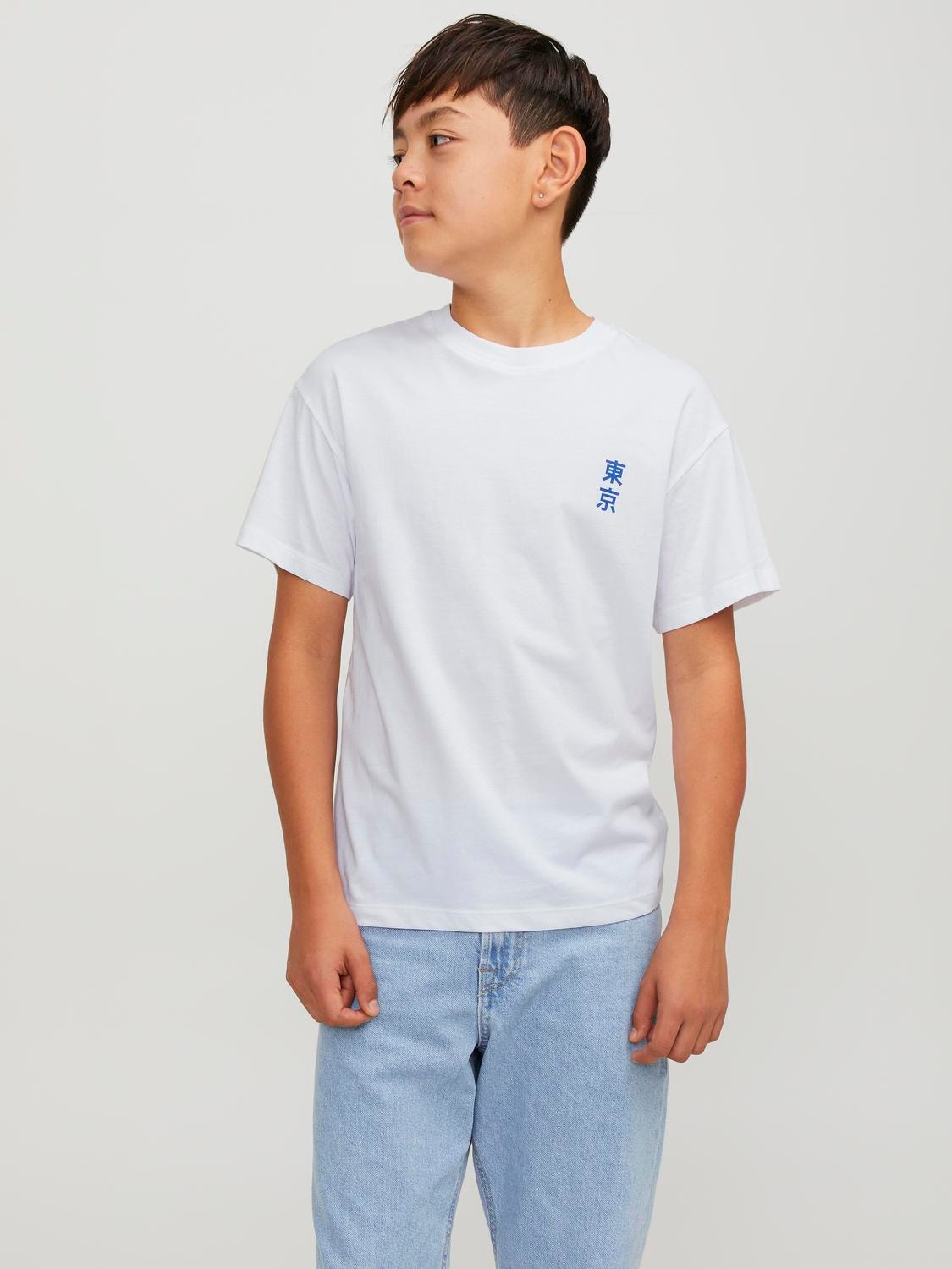 Jack & Jones Printet T-shirt Til drenge -White - 12247655