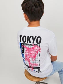 Jack & Jones Nyomott mintás Trikó Ifjúsági -White - 12247655