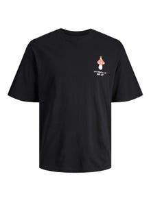 Jack & Jones X-mas Rundringning T-shirt -Black - 12247683
