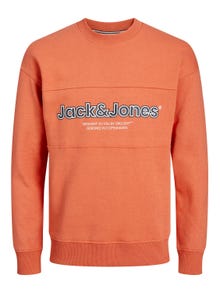Jack & Jones Logo Genser med rund hals For gutter -Ginger - 12247690