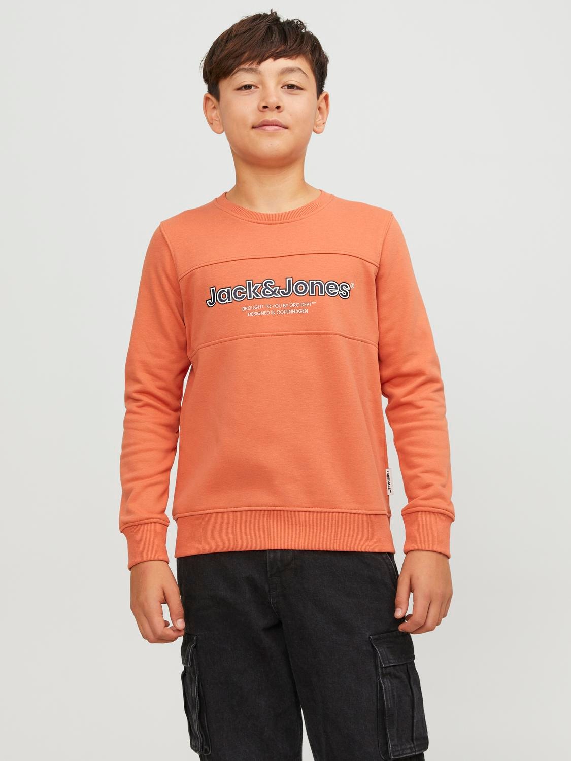 Jack & Jones Logo Meeskonnakaelusega higistamissärk Junior -Ginger - 12247690