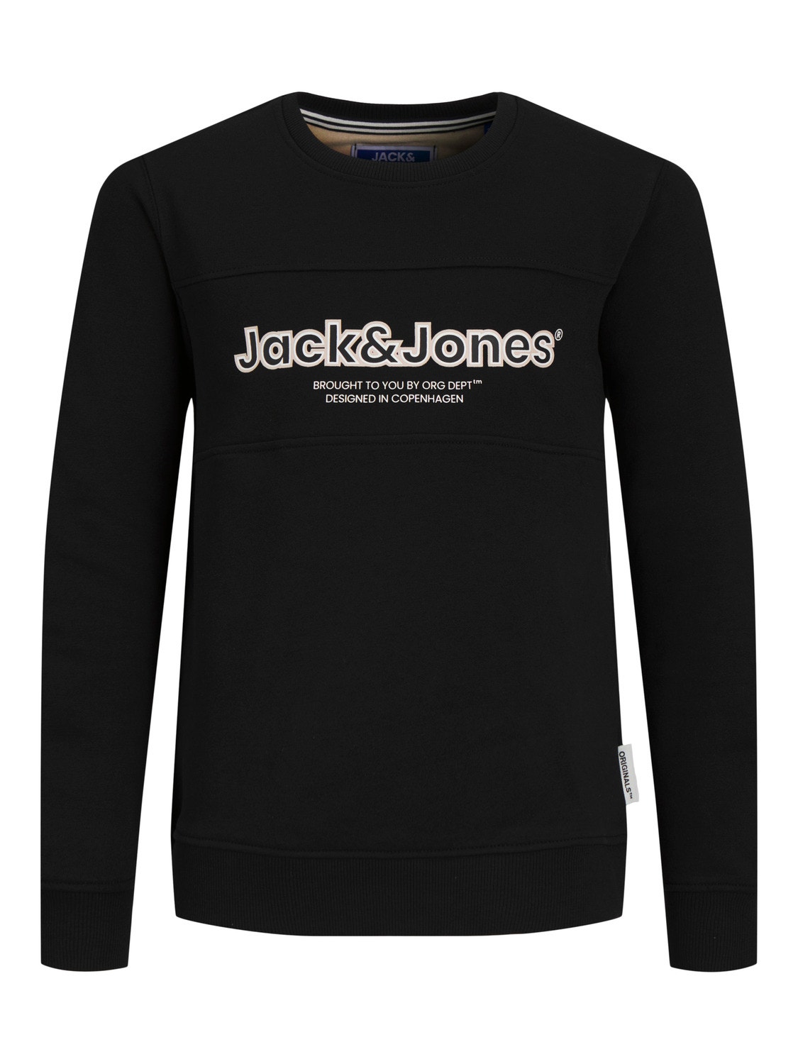 Jack & Jones Logo Sweatshirt met ronde hals Voor jongens -Black - 12247690