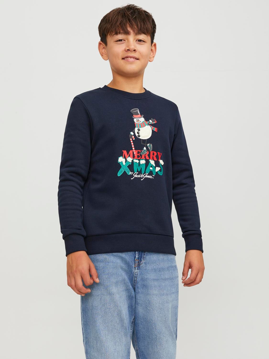 Jack & Jones X-mas Sweatshirt mit Rundhals Für jungs -Navy Blazer - 12247698