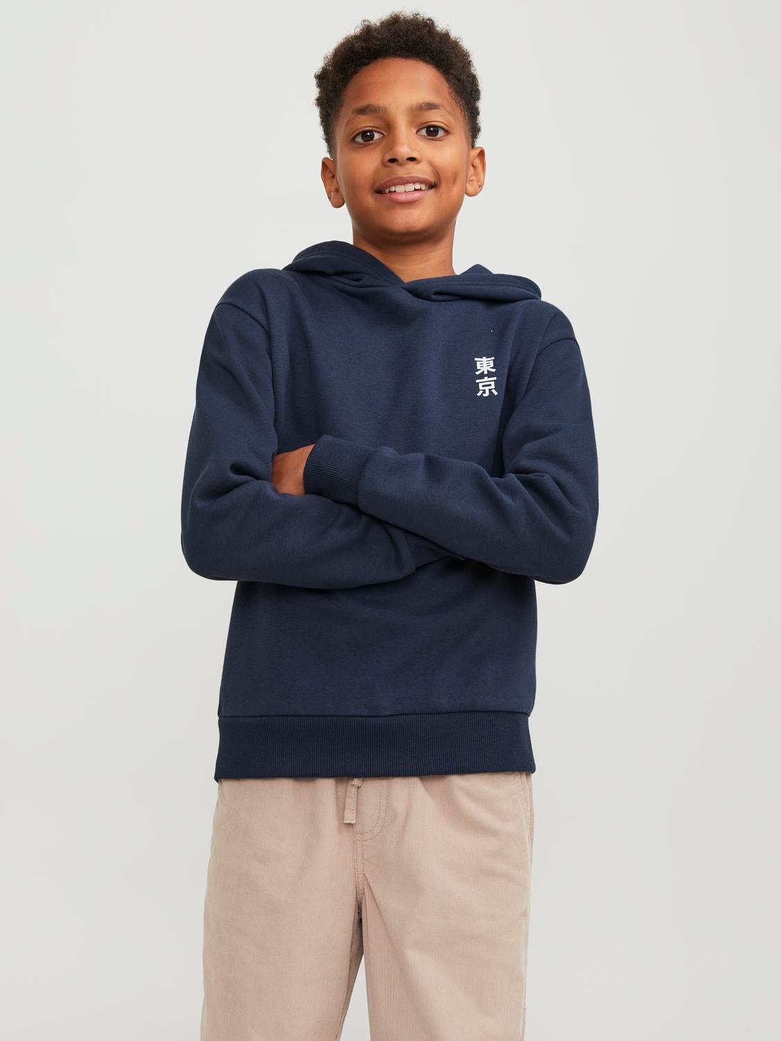 Jack & Jones Gedrukt Hoodie Voor jongens -Navy Blazer - 12247720