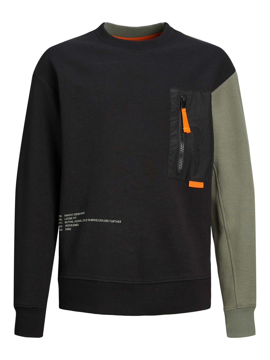 Jack & Jones Printet Sweatshirt med rund hals Til drenge -Agave Green - 12247750