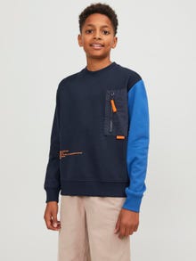 Jack & Jones Printet Sweatshirt med rundhals Til drenge -Navy Blazer - 12247750