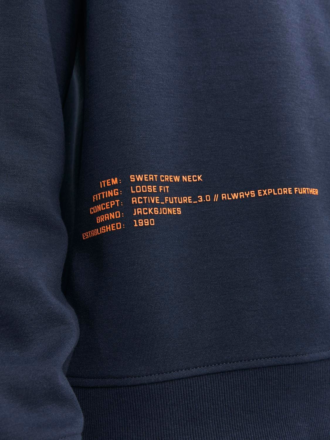 Jack & Jones Tryck Crewneck tröja För pojkar -Navy Blazer - 12247750