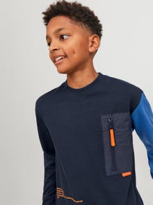 Jack & Jones Spausdintas raštas Apatinis prakaituojantis megztinis For boys -Navy Blazer - 12247750