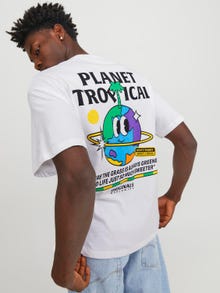 Jack & Jones Printet Crew neck T-shirt -Bright White - 12247753