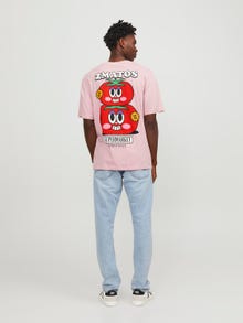 Jack & Jones Gedruckt Rundhals T-shirt -Pink Nectar - 12247753