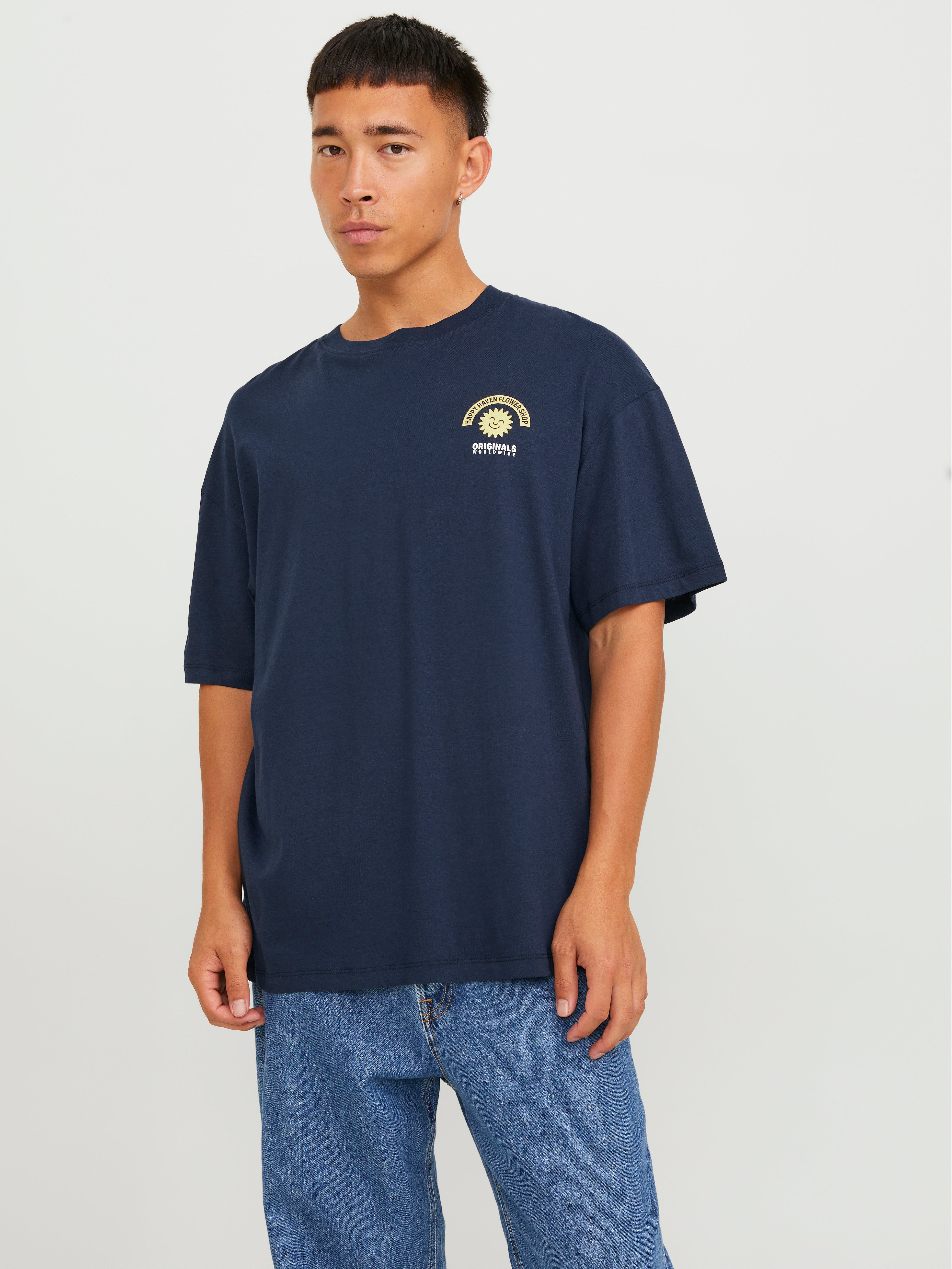 T-shirt Imprimé Col Rond - Jack & Jones - Modalova