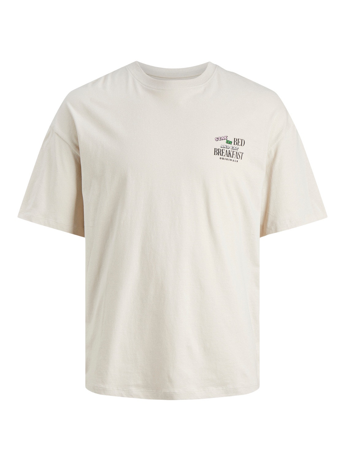 Jack & Jones Printet Crew neck T-shirt -Moonbeam - 12247753