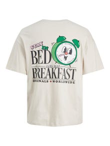 Jack & Jones Tryck Rundringning T-shirt -Moonbeam - 12247753