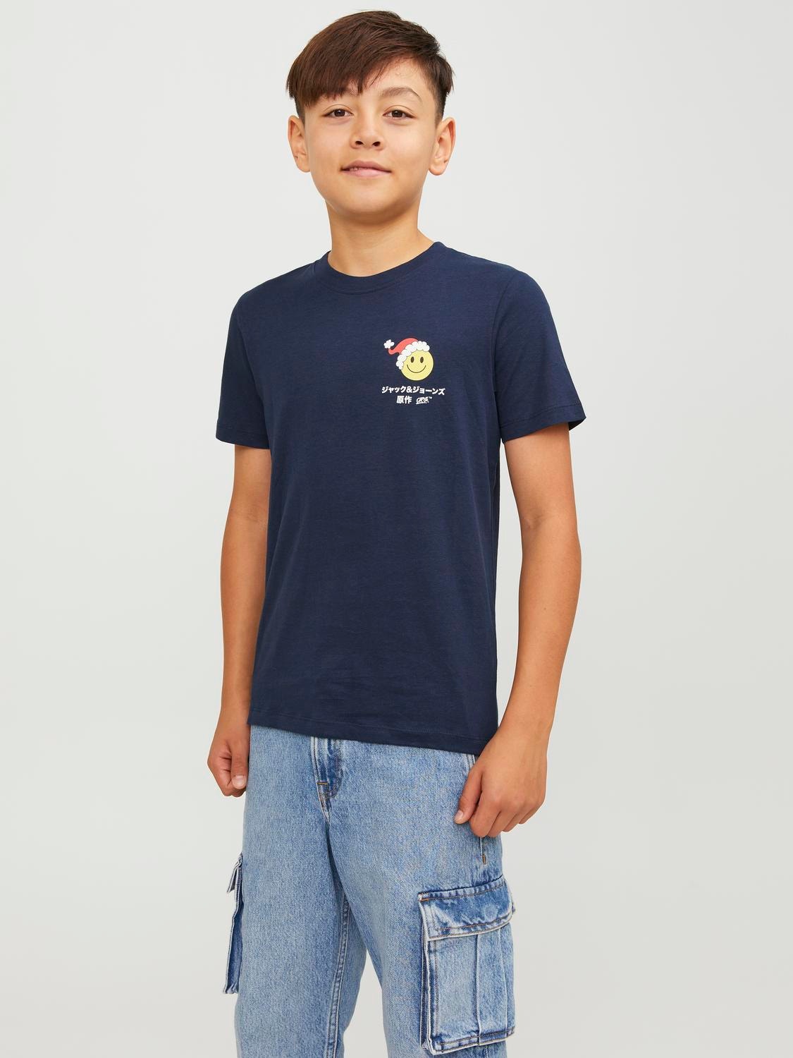Jack & Jones X-mas T-shirt Til drenge -Navy Blazer - 12247766