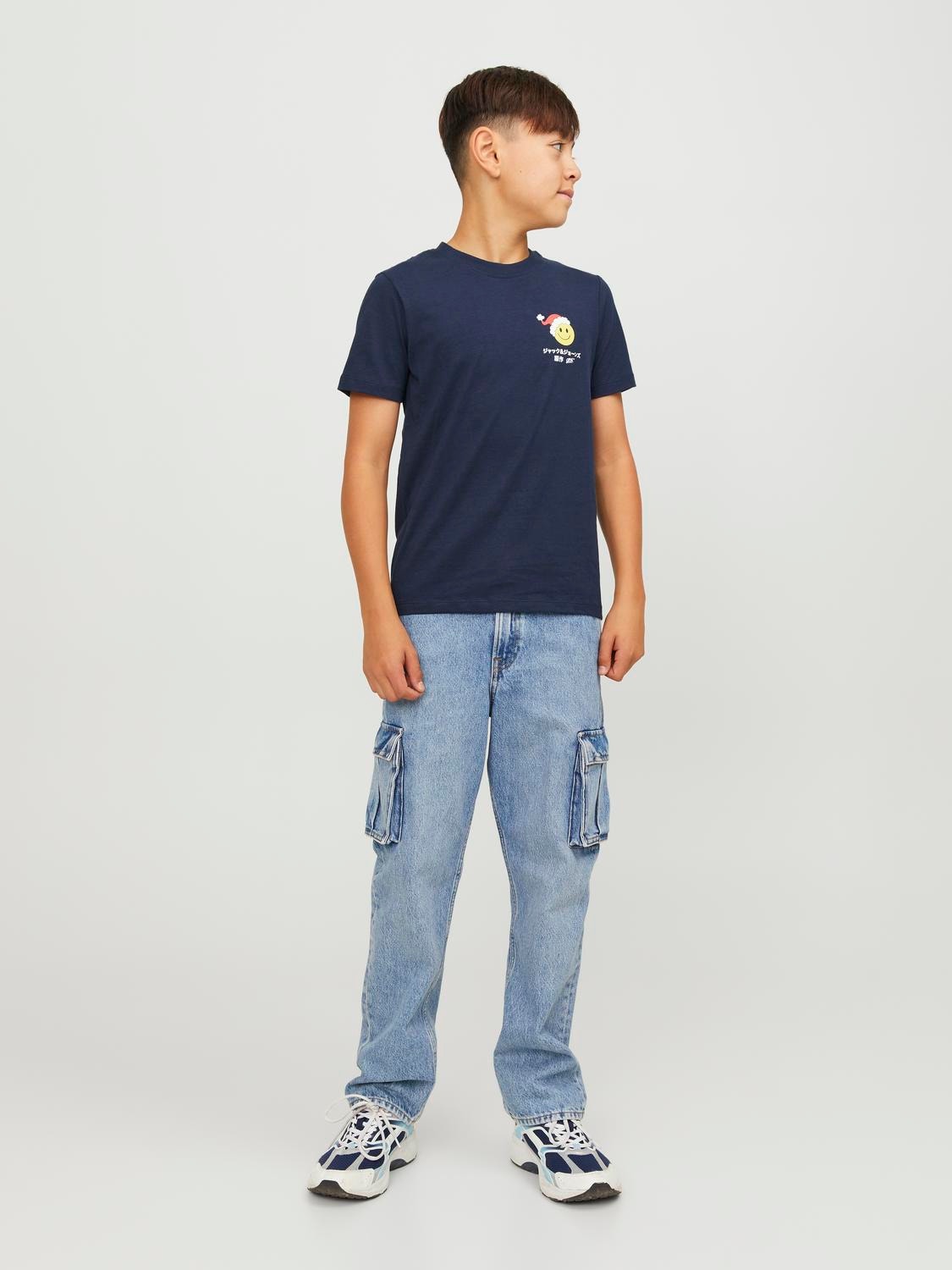 Jack & Jones X-mas T-shirt Dla chłopców -Navy Blazer - 12247766