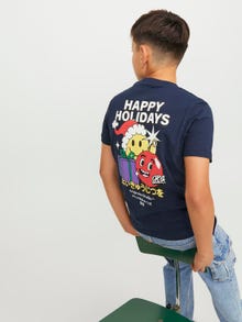 Jack & Jones X-mas T-skjorte For gutter -Navy Blazer - 12247766