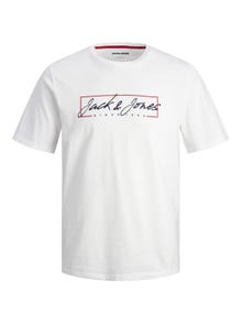 Jack & Jones Logo Crew neck T-shirt -White - 12247779