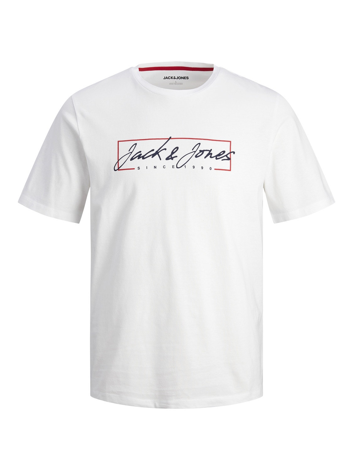 Jack & Jones Logo Pyöreä pääntie T-paita -White - 12247779