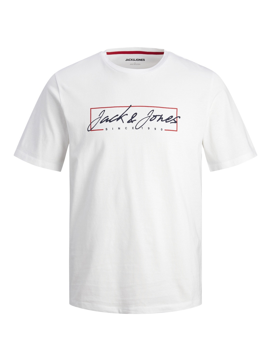 Jack & Jones Logo Ronde hals T-shirt -White - 12247779