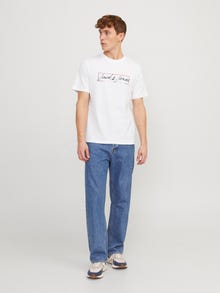 Jack & Jones Logotyp Rundringning T-shirt -White - 12247779