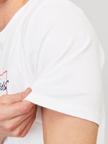 Jack & Jones Logotipas Apskritas kaklas Marškinėliai -White - 12247779