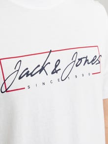 Jack & Jones Logotipas Apskritas kaklas Marškinėliai -White - 12247779