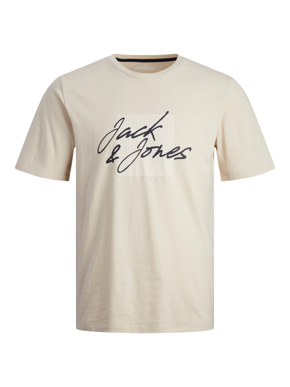 Jack & Jones Logotipas Apskritas kaklas Marškinėliai -Moonbeam - 12247779