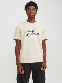 Jack & Jones Logo Kruhový výstřih Tričko -Moonbeam - 12247779