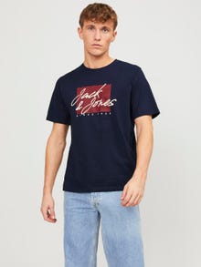 Jack & Jones Logo Rundhals T-shirt -Navy Blazer - 12247779