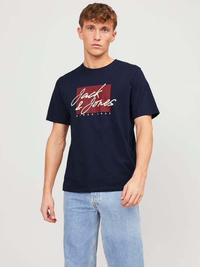 Jack & Jones Logotyp Rundringning T-shirt - 12247779