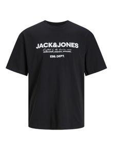 Jack & Jones Logo Ümmargune kaelus T-särk -Black - 12247782