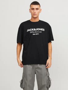 Jack & Jones Logotipas Apskritas kaklas Marškinėliai -Black - 12247782