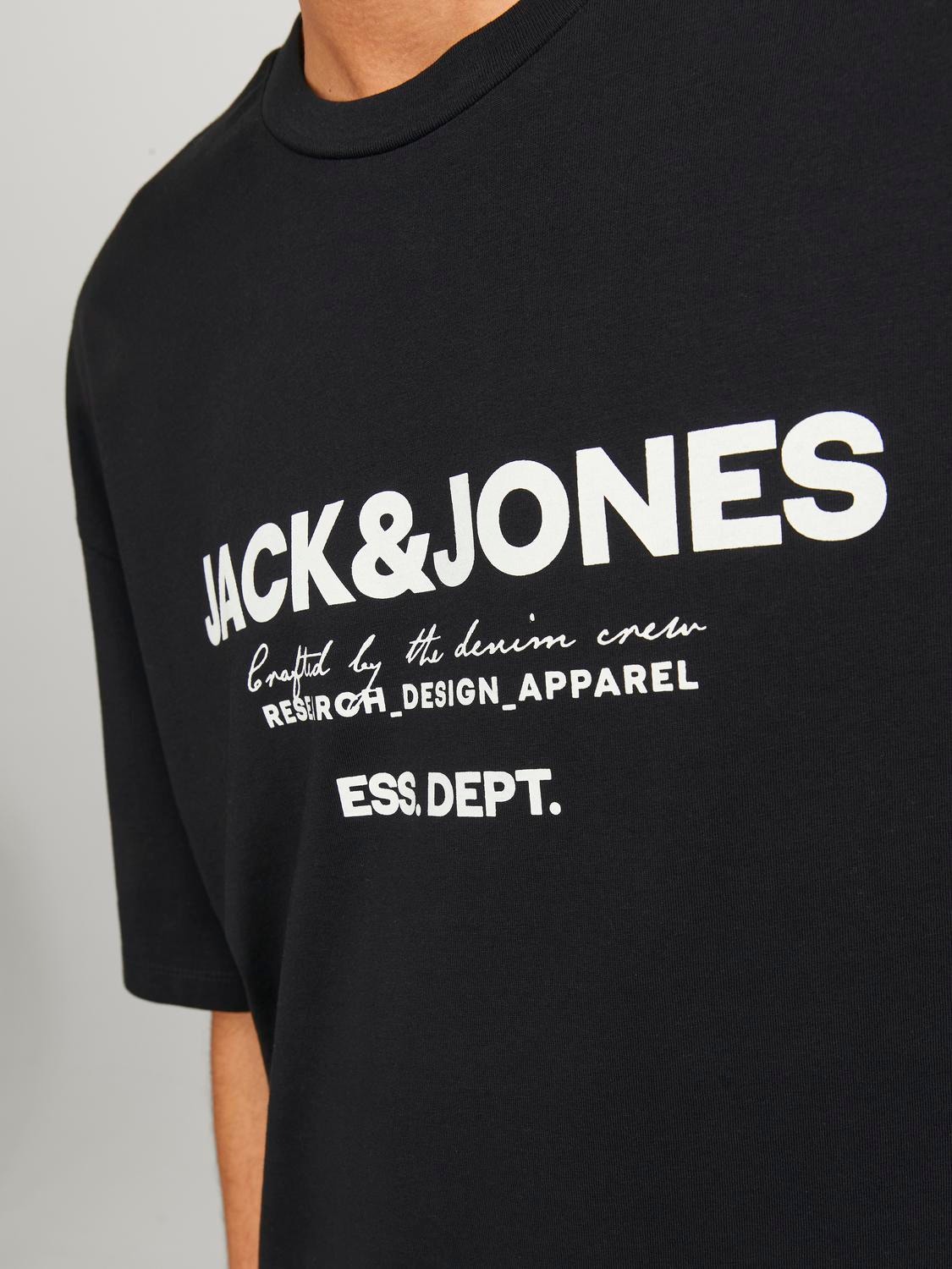 Jack & Jones Logo Kruhový výstřih Tričko -Black - 12247782