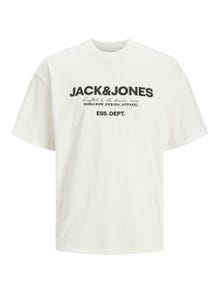 Jack & Jones Logo Kruhový výstřih Tričko -Cloud Dancer - 12247782