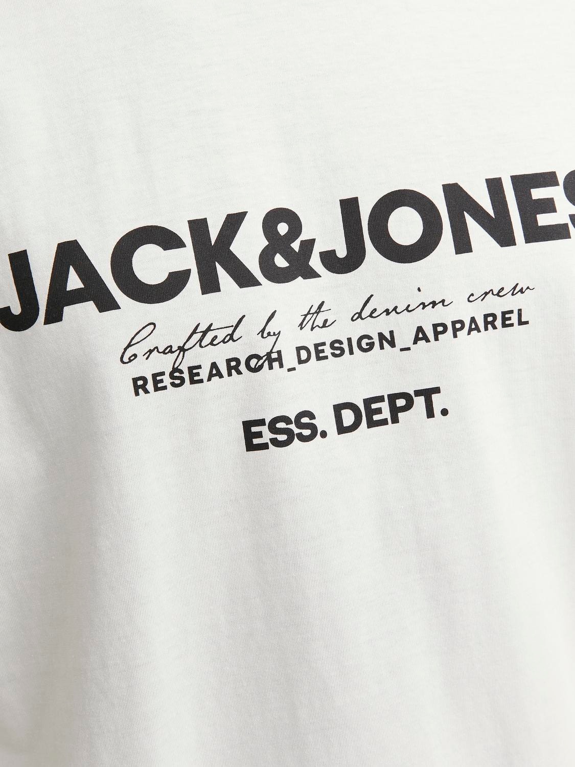Jack & Jones Logo Crew neck T-shirt -Cloud Dancer - 12247782