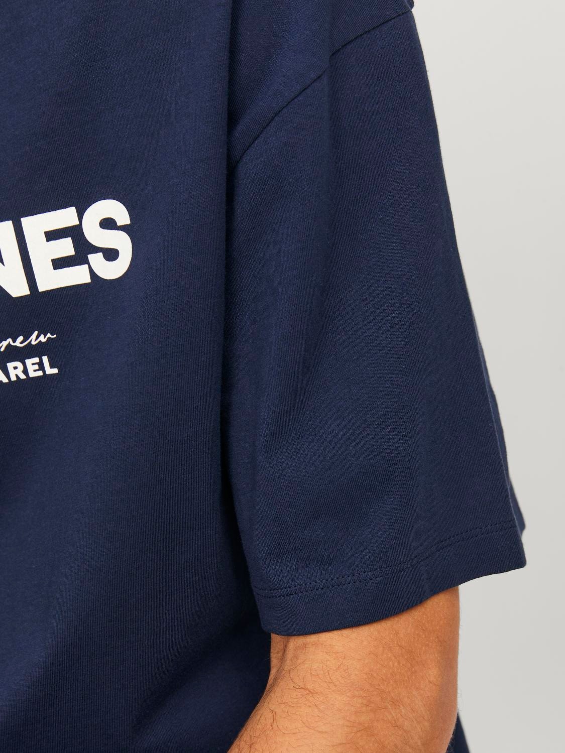 Jack & Jones Logo O-hals T-skjorte -Navy Blazer - 12247782