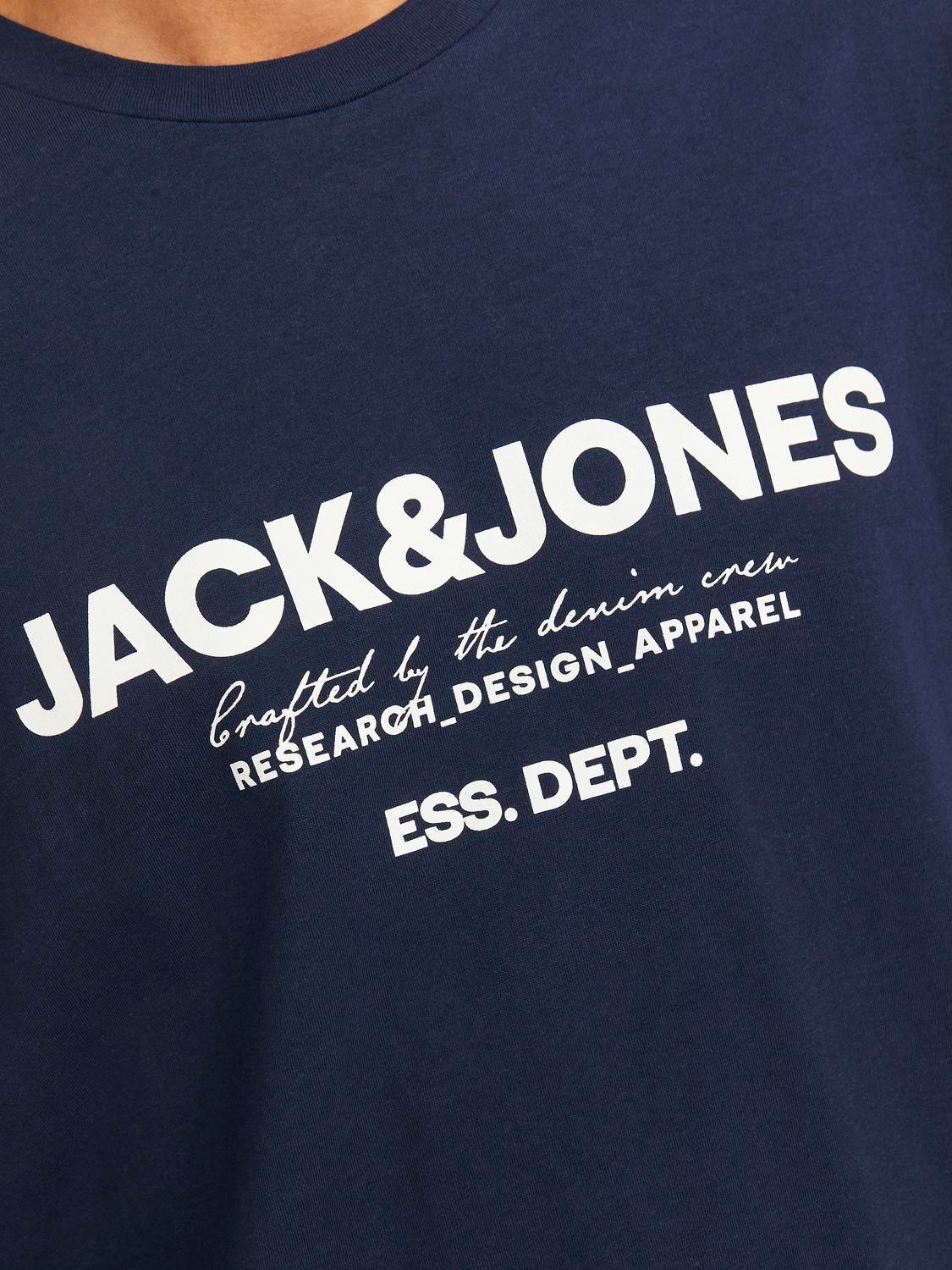 Jack & Jones Nyomott mintás Környak Trikó -Navy Blazer - 12247782