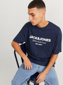 Jack & Jones Logo Ümmargune kaelus T-särk -Navy Blazer - 12247782