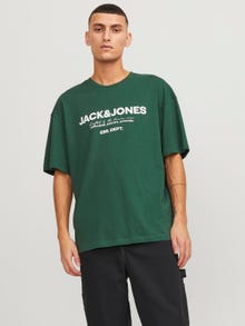 Jack & Jones Logo Kruhový výstřih Tričko -Dark Green - 12247782