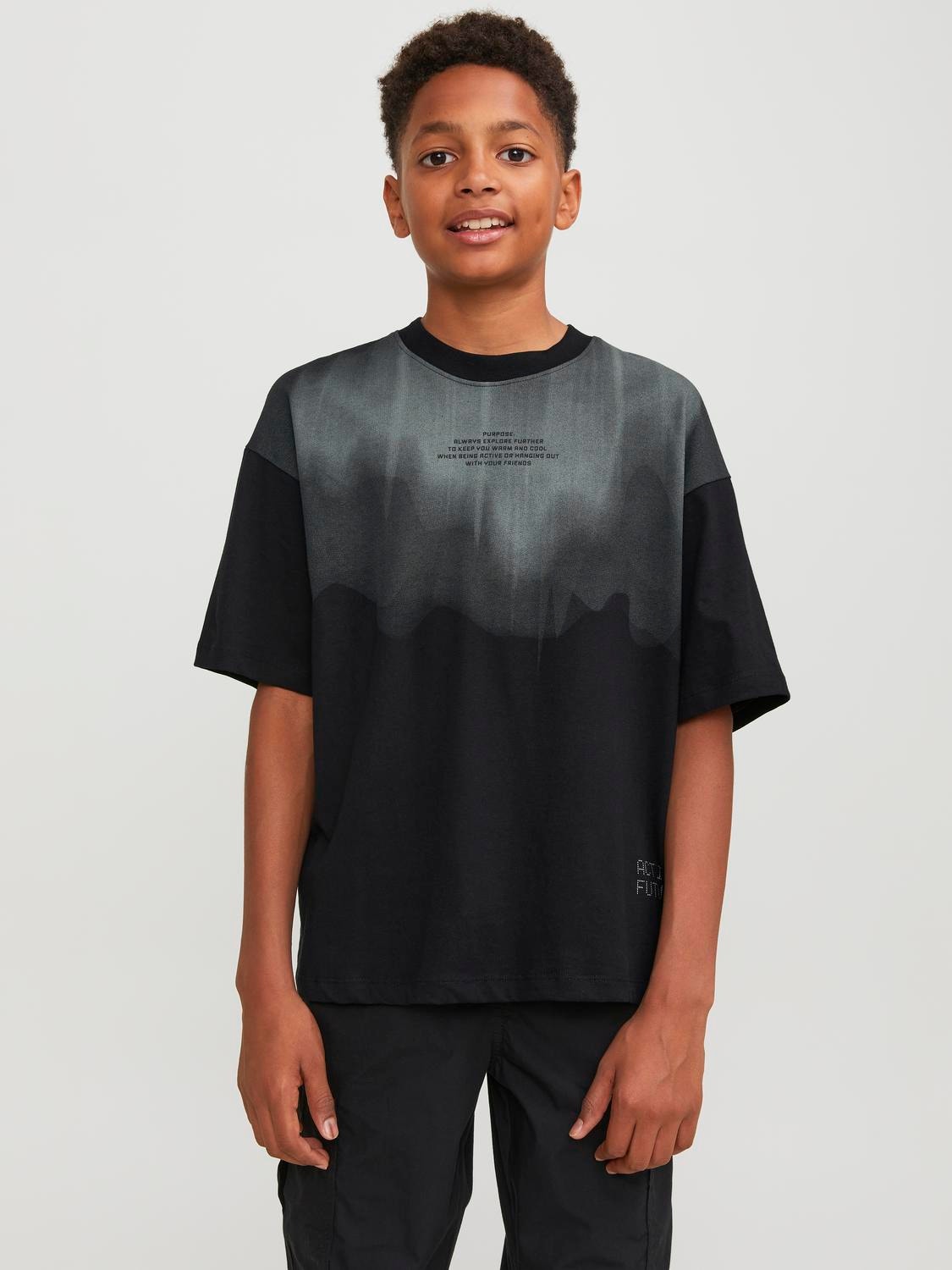 Jack & Jones Bedrukt T-shirt Voor jongens -Black - 12247841