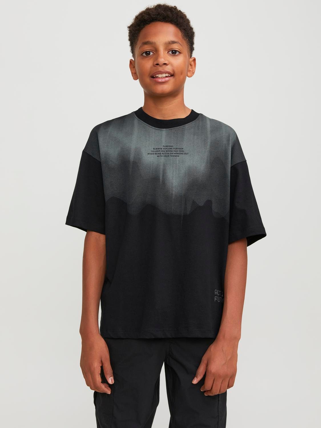 Jack & Jones T-shirt Estampar Para meninos -Black - 12247841