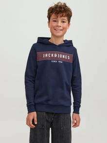 Jack & Jones Logo Hættetrøje Til drenge -Navy Blazer - 12247861
