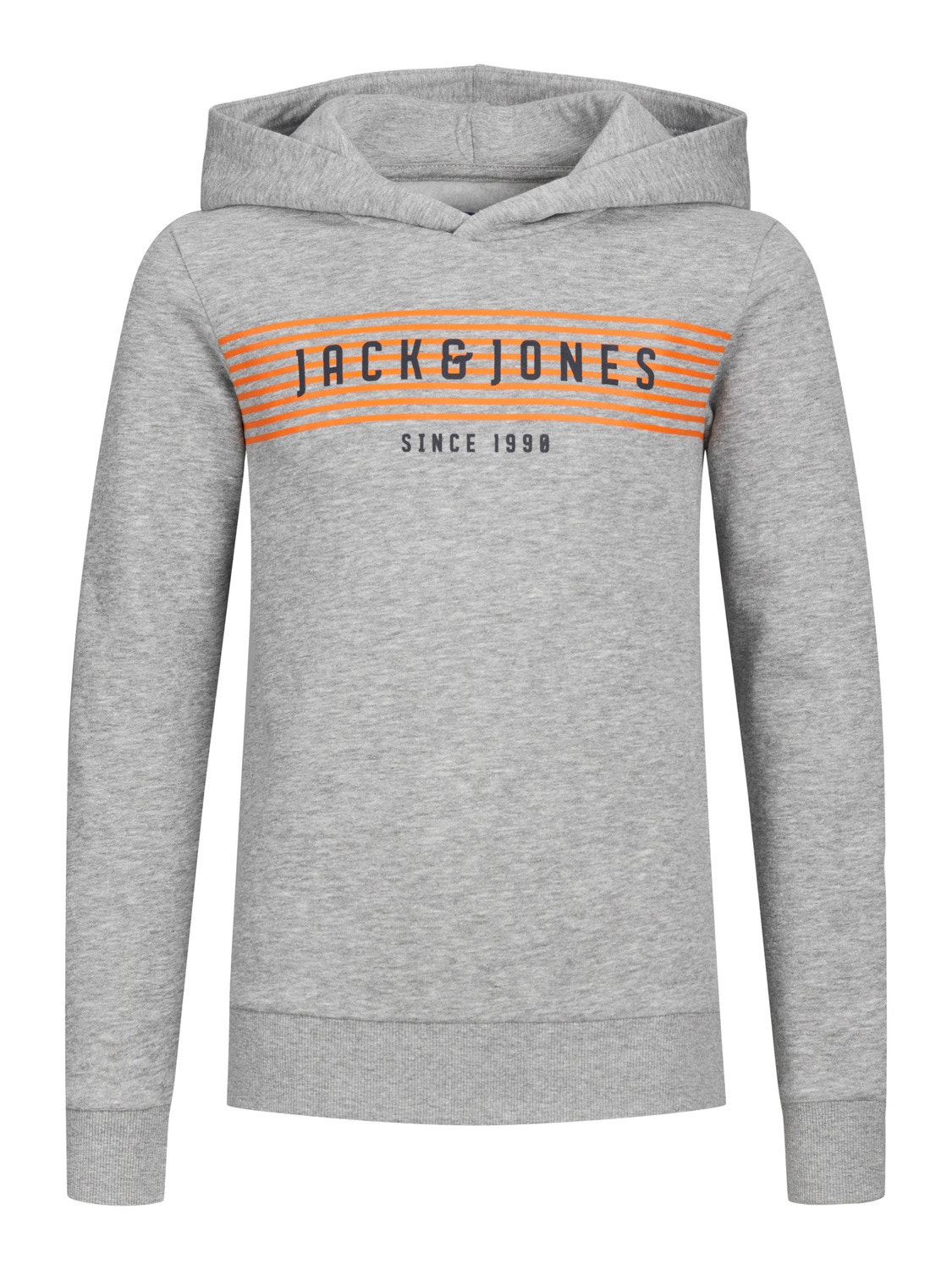 Jack & Jones Logo Hoodie For boys -Light Grey Melange - 12247861