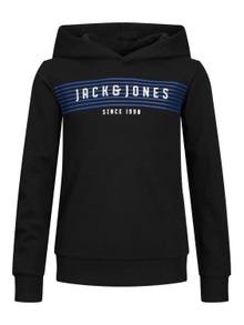 Jack & Jones Logo Hoodie For boys -Black - 12247861