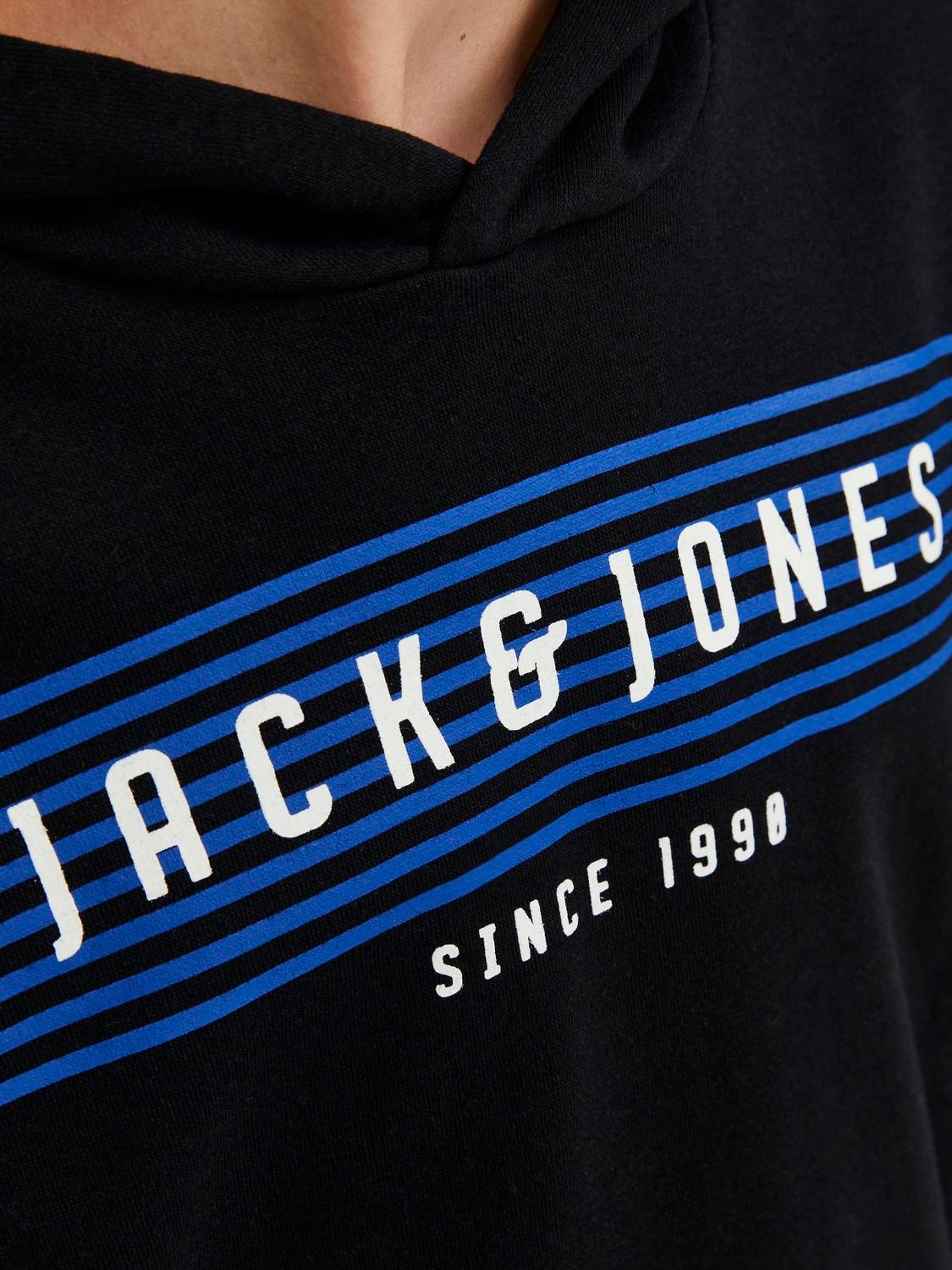 Jack & Jones Sweat à capuche Logo Pour les garçons -Black - 12247861