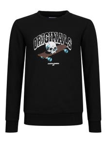 Jack & Jones Printet Sweatshirt med rund hals Til drenge -Black - 12247870